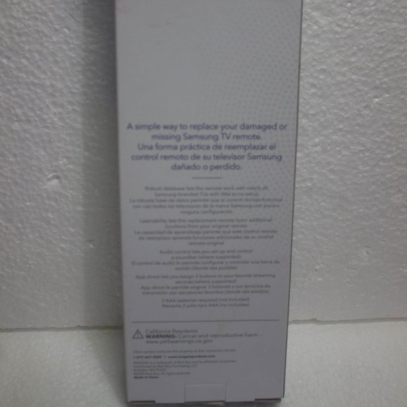 New In Box Insignia Replacement Remote for Samsung TVs - Picture 5 of 6